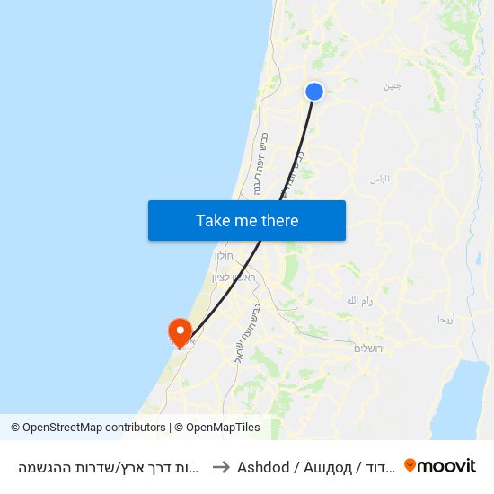 שדרות דרך ארץ/שדרות ההגשמה to Ashdod / Ашдод / אשדוד map