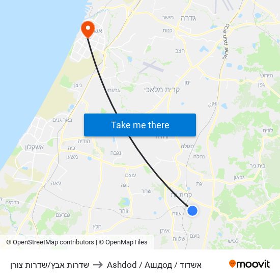 שדרות אבץ/שדרות צורן to Ashdod / Ашдод / אשדוד map