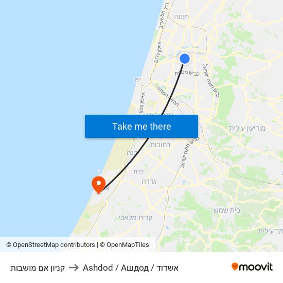 קניון אם מושבות to Ashdod / Ашдод / אשדוד map