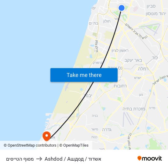 מסוף הטייסים to Ashdod / Ашдод / אשדוד map