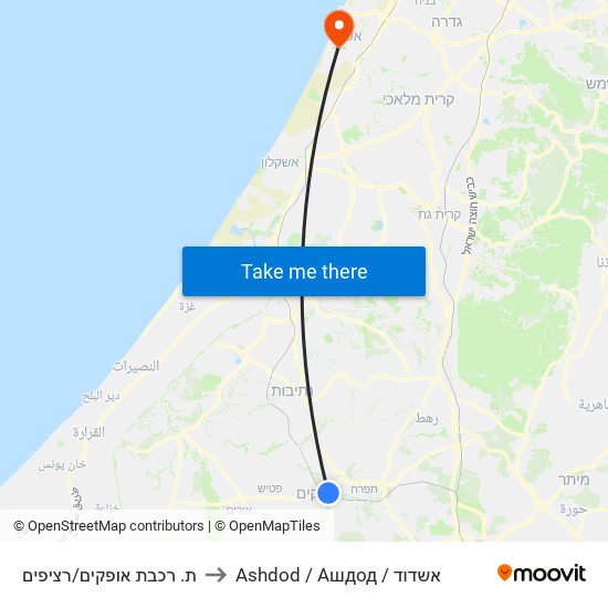 ת. רכבת אופקים/רציפים to Ashdod / Ашдод / אשדוד map