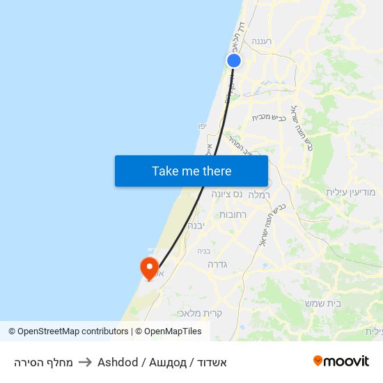 מחלף הסירה to Ashdod / Ашдод / אשדוד map