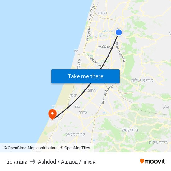 צומת קסם to Ashdod / Ашдод / אשדוד map