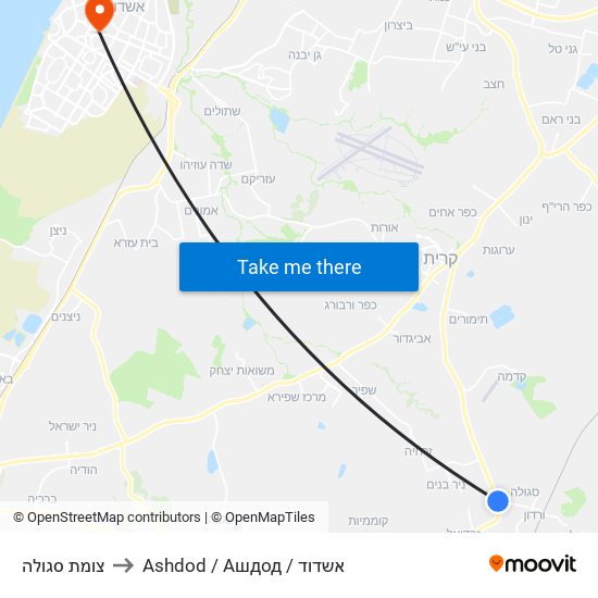 צומת סגולה to Ashdod / Ашдод / אשדוד map