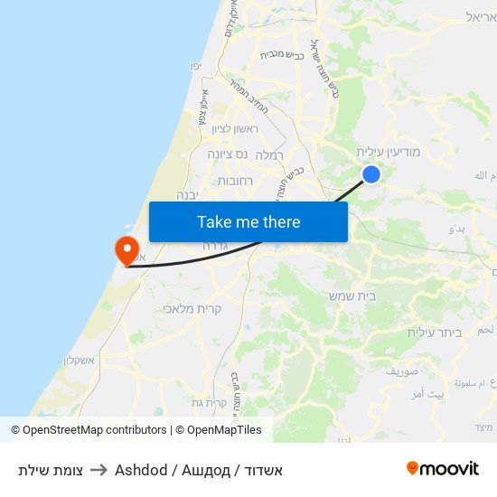 צומת שילת to Ashdod / Ашдод / אשדוד map