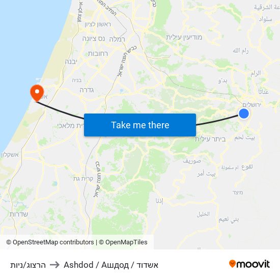 הרצוג/ניות to Ashdod / Ашдод / אשדוד map