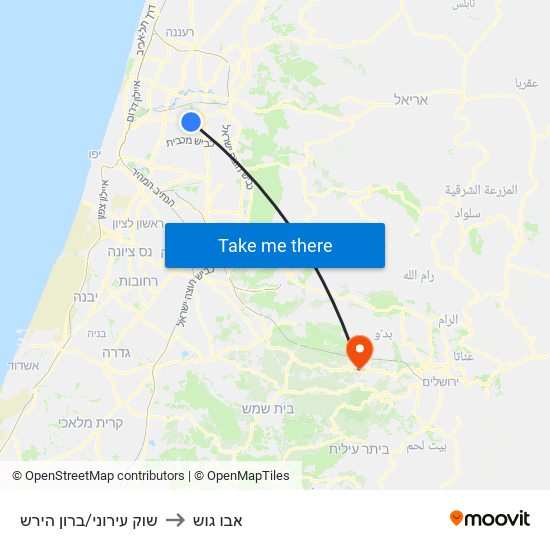 שוק עירוני/ברון הירש to אבו גוש map