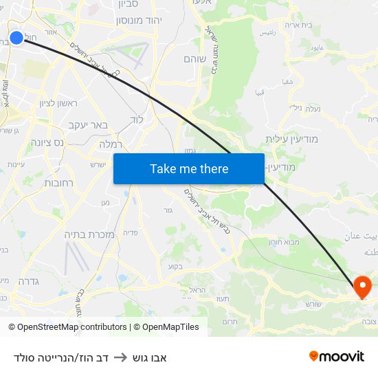 דב הוז/הנרייטה סולד to אבו גוש map