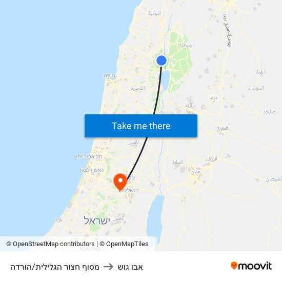 מסוף חצור הגלילית/הורדה to אבו גוש map