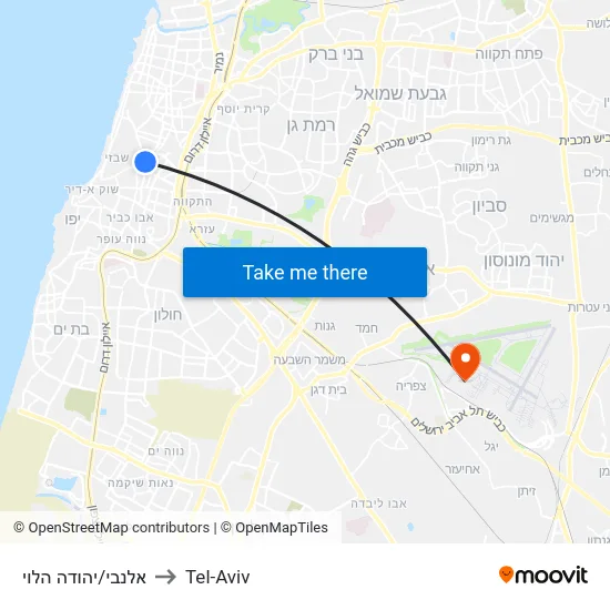 אלנבי/יהודה הלוי to Tel-Aviv map