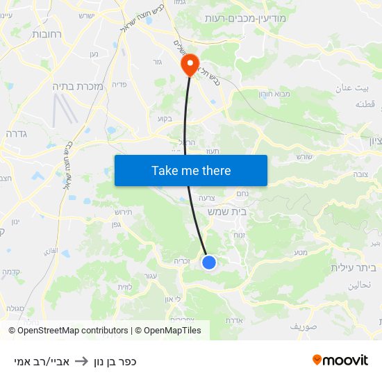 אביי/רב אמי to כפר בן נון map