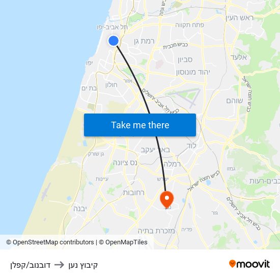 דובנוב/קפלן to קיבוץ נען map