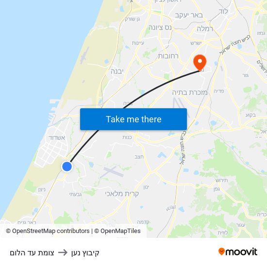 צומת עד הלום to קיבוץ נען map