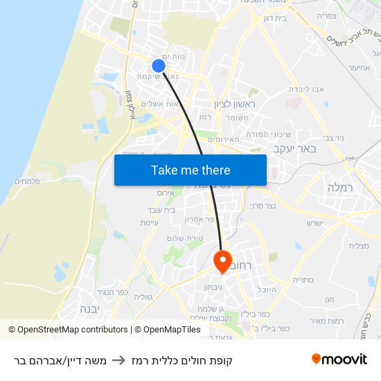 משה דיין/אברהם בר to קופת חולים כללית רמז map