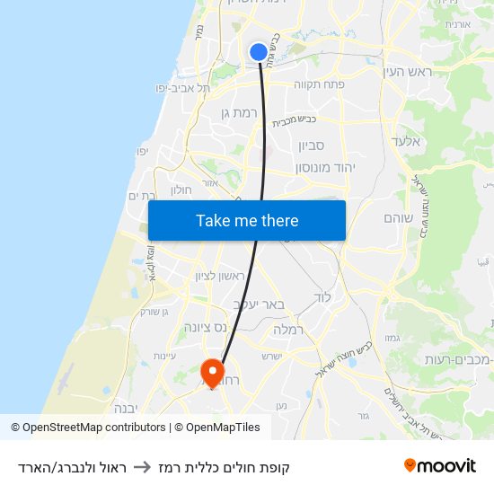 ראול ולנברג/הארד to קופת חולים כללית רמז map