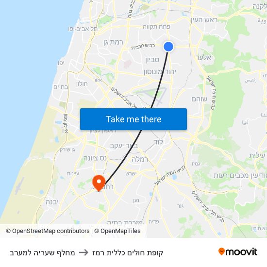 מחלף שעריה למערב to קופת חולים כללית רמז map