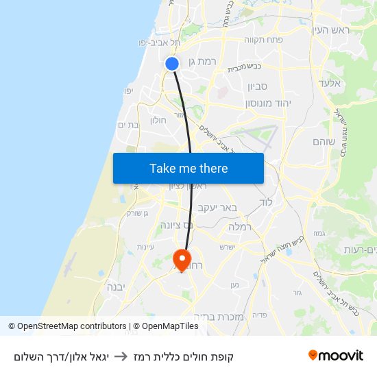 יגאל אלון/דרך השלום to קופת חולים כללית רמז map