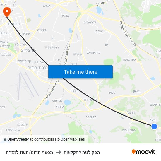 מסעף תרום/תעוז למזרח to הפקולטה לחקלאות map