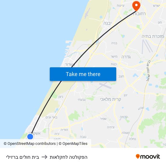 בית חולים ברזילי to הפקולטה לחקלאות map