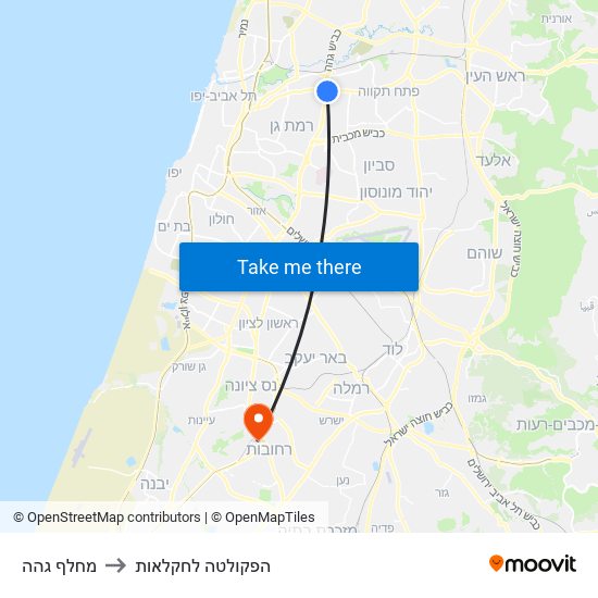 מחלף גהה to הפקולטה לחקלאות map