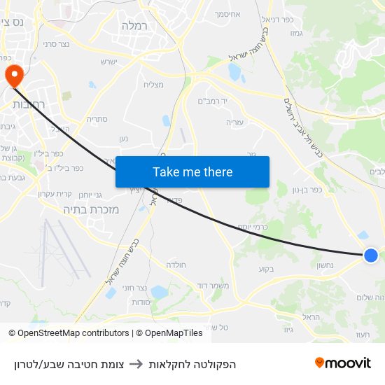 צומת חטיבה שבע/לטרון to הפקולטה לחקלאות map