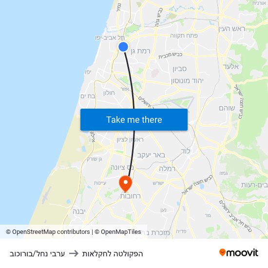 ערבי נחל/בורוכוב to הפקולטה לחקלאות map