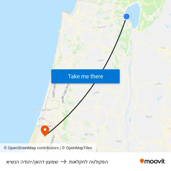 שמעון דהאן/יהודה הנשיא to הפקולטה לחקלאות map