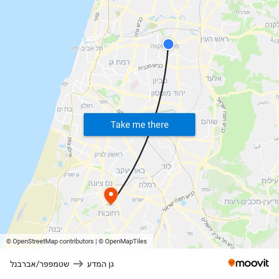 שטמפפר/אברבנל to גן המדע map