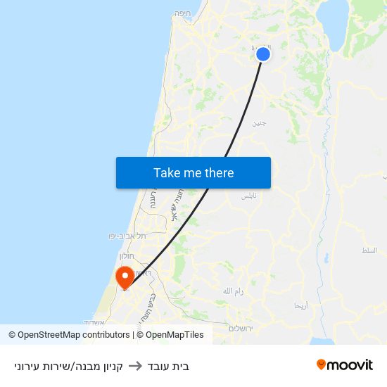 קניון מבנה/שירות עירוני to בית עובד map