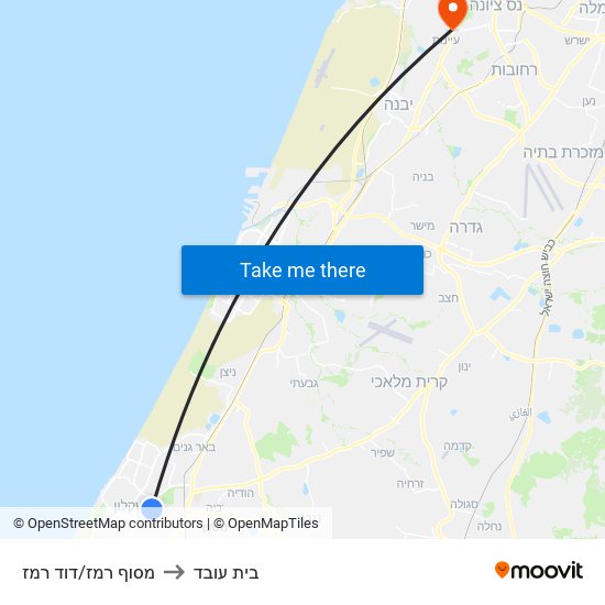מסוף רמז/דוד רמז to בית עובד map
