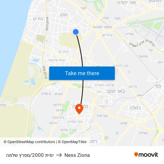 ימית 2000/מפרץ שלמה to Ness Ziona map