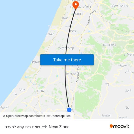 צומת בית קמה למערב to Ness Ziona map