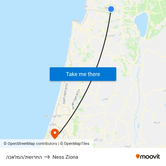 החרושת/המלאכה to Ness Ziona map