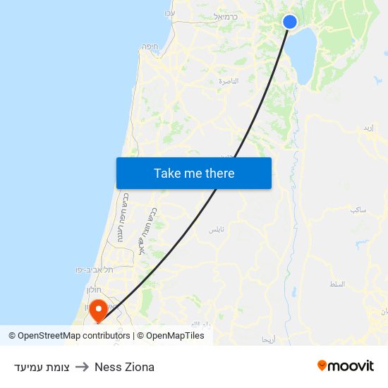 צומת עמיעד to Ness Ziona map