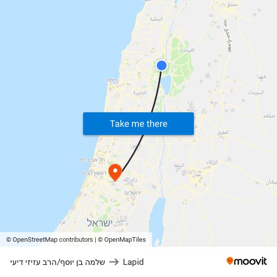 שלמה בן יוסף/הרב עזיזי דיעי to Lapid map