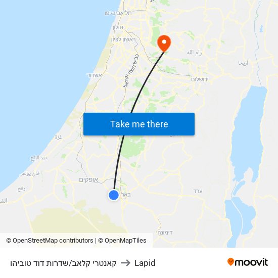 קאנטרי קלאב/שדרות דוד טוביהו to Lapid map