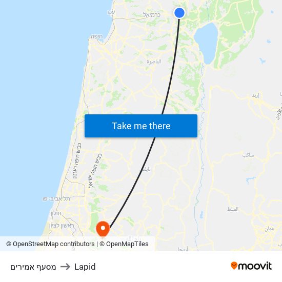 מסעף אמירים to Lapid map