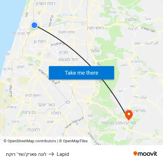 לונה פארק/שד' רוקח to Lapid map