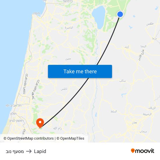 מסעף נוב to Lapid map