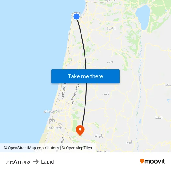 שוק תלפיות to Lapid map