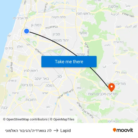 לה גווארדיה/הגיבור האלמוני to Lapid map