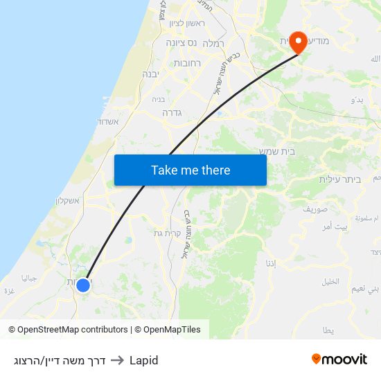 דרך משה דיין/הרצוג to Lapid map