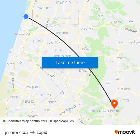 מסוף אזורי חן to Lapid map