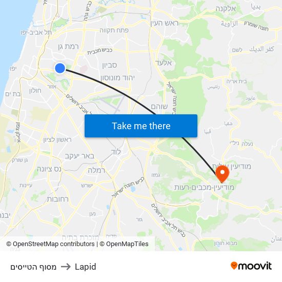מסוף הטייסים to Lapid map