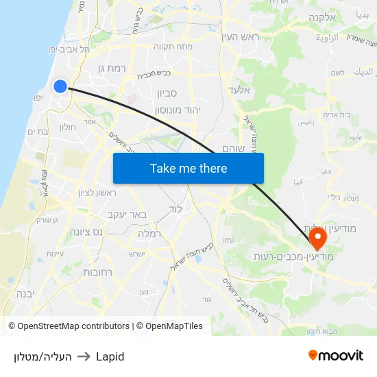 העליה/מטלון to Lapid map