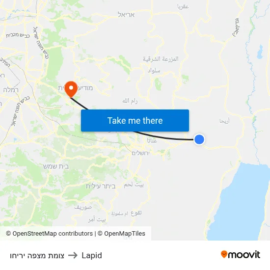 צומת מצפה יריחו to Lapid map