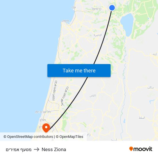 מסעף אמירים to Ness Ziona map