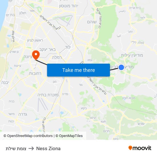 צומת שילת to Ness Ziona map
