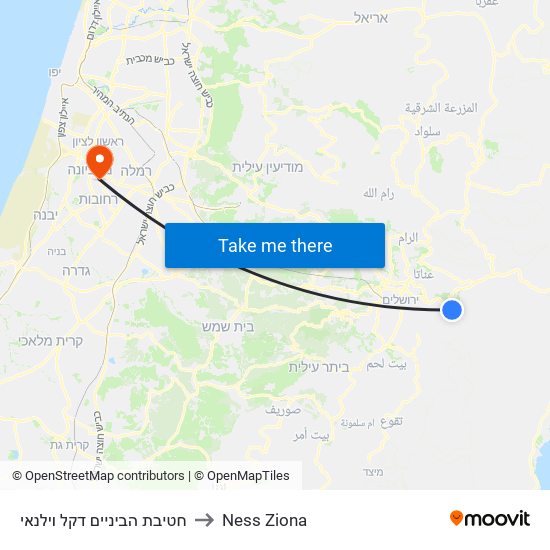 חטיבת הביניים דקל וילנאי to Ness Ziona map