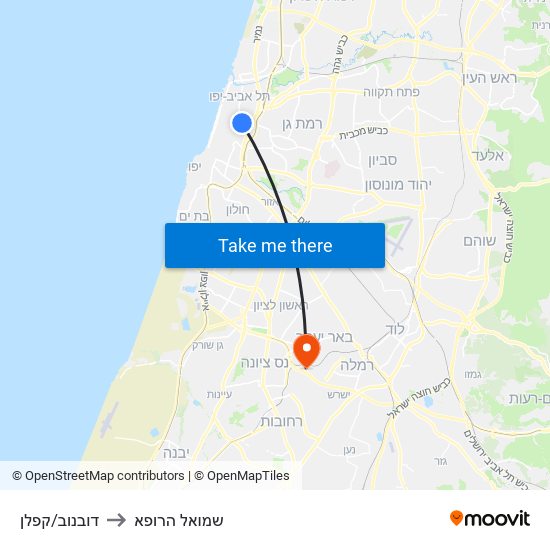 דובנוב/קפלן to שמואל הרופא map